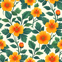 Fototapeta na wymiar Flower spring seamless tile pattern background, ai generated