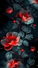 Flowers black background wallpaper for phone