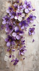 an oil painting of purple flowers is included - 748057115