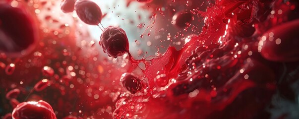 cells and erythrocytes, dark red