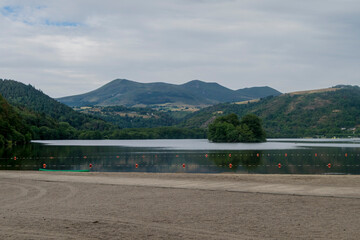 on the beach at lac chambon