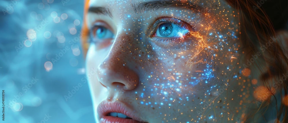 Aufkleber Graph user interface. Deep learning concept. AI (Artificial Intelligence).