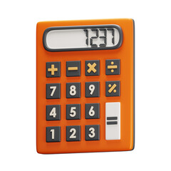 3D illustration of calculator. mathematic