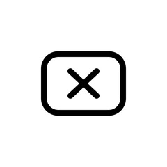 Obraz premium The rectangle-xmark icon is black and outline style
