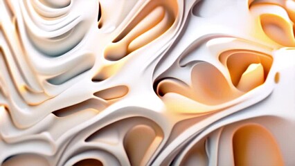Slow motion abstract background. White and gold motion backgrounds. Calm colors. Abstract video can use in vertical position. Live wallpaper best for yours video cover, presentation, intro, opener - Powered by Adobe