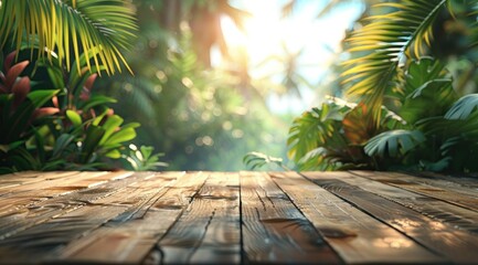 tropical background wooden table top frame
