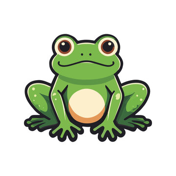 flat-logo-of-Cute-Frog-cartoon-vector-icon-illustration--animal-nature-icon-concept-isolated-premium-vector