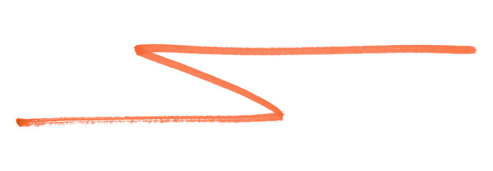 Orange stroke brush isolated on transparent background.