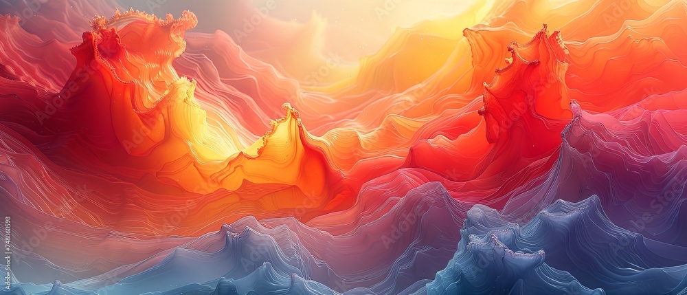 Aufkleber stunning 3d abstract multicolor visuals