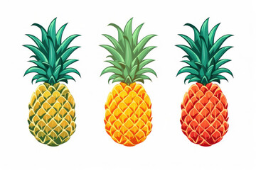 Luscious Tropical Pineapple: A Vibrant, Juicy Summer Delight on a Fresh Green Leaf Background