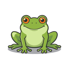 Fototapeta premium flat-logo-of-Cute-Frog-cartoon-vector-icon-illustration--animal-nature-icon-concept-isolated-premium-vector
