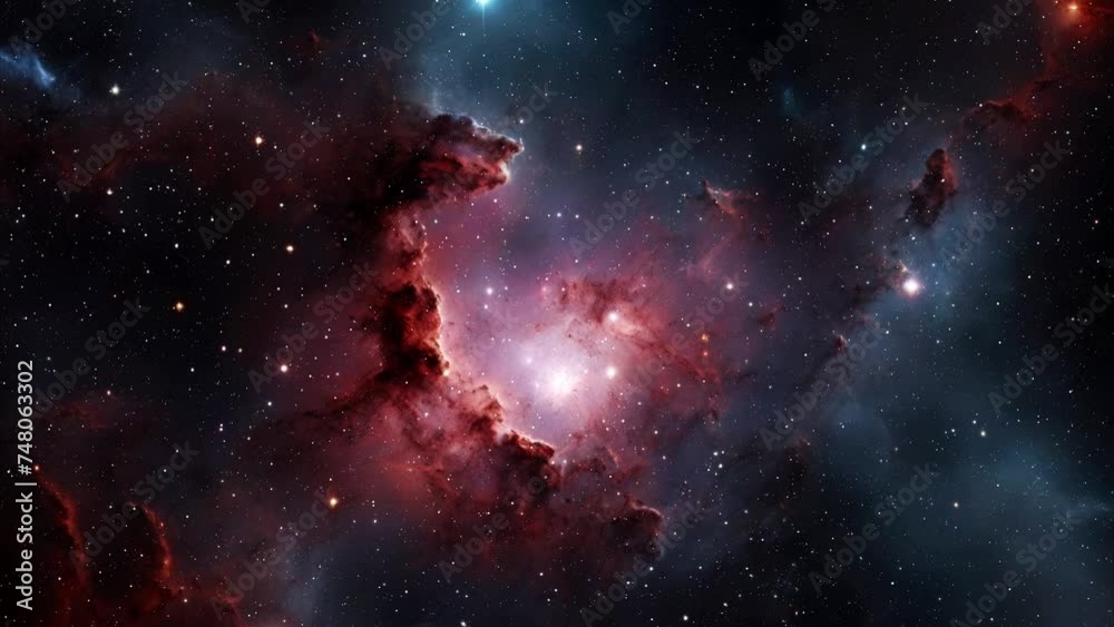 Sticker nebula in space with stars, created with some elements made with generative ai