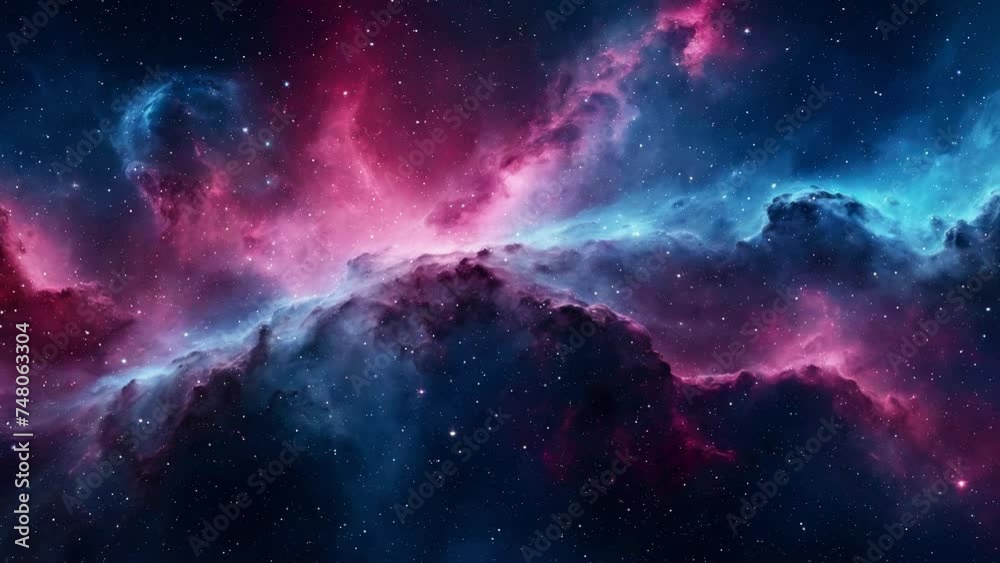 Wall mural nebula in space with stars, created with some elements made with generative ai