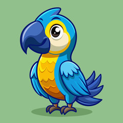 Cute cartoon macaw. Vector illustration with simple gradients. One single layer.
