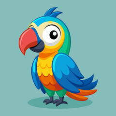 Cute cartoon macaw. Vector illustration with simple gradients. One single layer.
