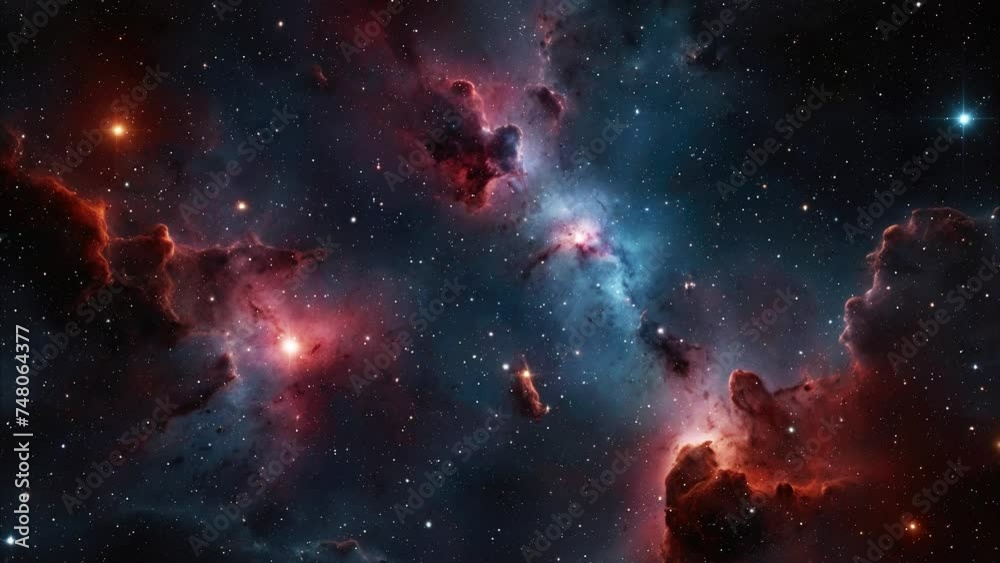 Wall mural galaxy in space with nebula and stars, created with some elements made with generative ai