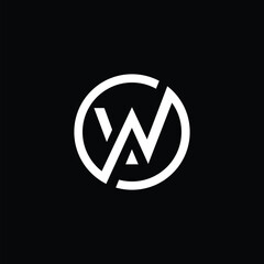 Fototapeta premium WA circle logo. Vector flat design wa circle logo template