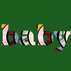 5 copies of the written text - baby - colorful, decorated, and comfortable for the eyes, in colors, red, yellow 