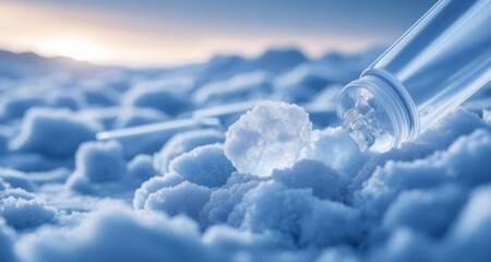  Snowy serenity - A close-up view of a winter wonderland