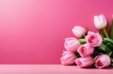 bouquet of flowers on a plain background with space for text