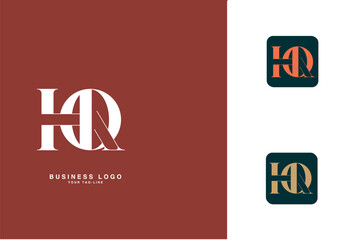 HQ, QH, H, Q, Abstract Letters Logo Monogram