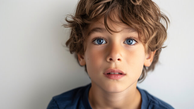 Retrato de un niño con expresión sorpresa
