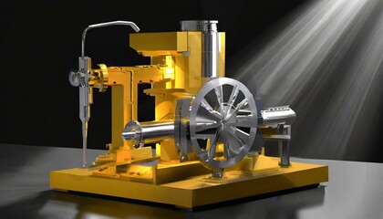 Fototapeta premium 工作機械 金属を研磨する旋盤