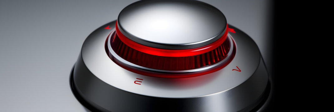 High-Quality Metallic Adjustment Knob with Precision Notches and Pointer on a Control Panel