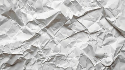 White crumpled paper background. Blank place for text or empty space template. Clean textured sheet mock up.