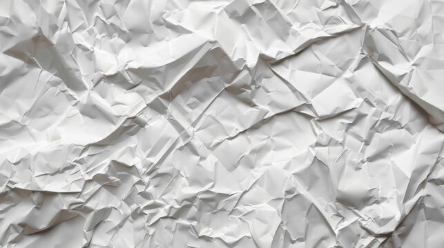 White crumpled paper background. Blank place for text or empty space template. Clean textured sheet mock up. - Powered by Adobe