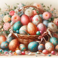 still life with easter eggs