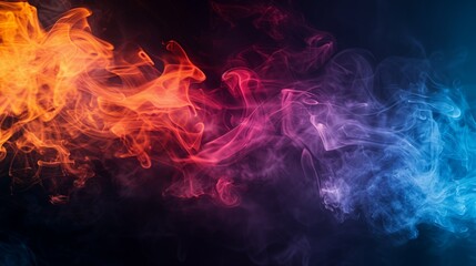 abstract background with orange, purple, blue smoke	