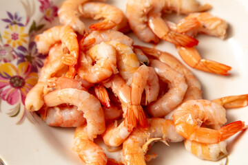 Close-up of fried shrimp. Macro