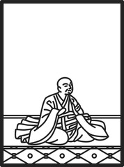 シンプル線画百人一首　西行法師