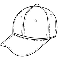 coloring book art supply of baseball cap