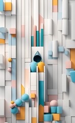 Creative minimalist abstract geometric art background, Generative AI