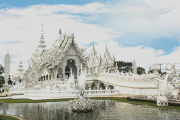 Wat Rong Khun Beauty white temple in Chiang Rai Thailand