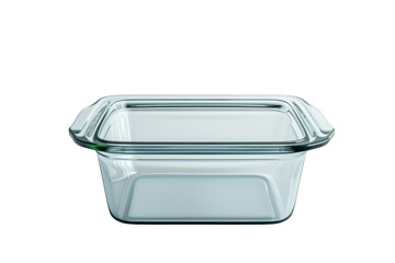 Glass food containers isolated on transparent background.