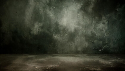 Abstract dark grungy wall backdrop. Blank black concrete textured wall