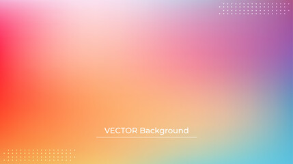 Smooth and blurry colorful gradient mesh background. Modern bright rainbow colors. Easy editable soft colored vector banner template. Premium quality