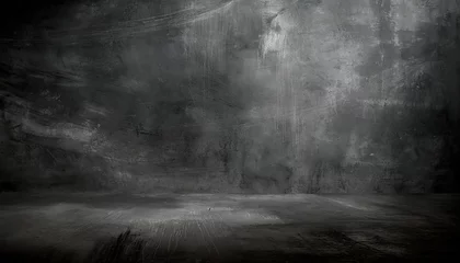 Keuken spatwand met foto Abstract dark grungy wall backdrop. Blank black concrete textured wall © hardvicore