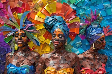 Port of Spain Carnival Spirit Art Collage


