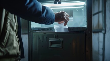 Person wirft Brief in Briefkasten