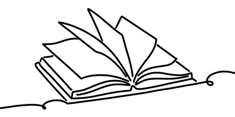 Line art of book
