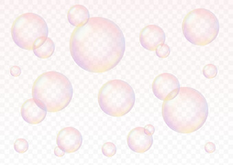 リアルなシャボン玉イラスト素材セット