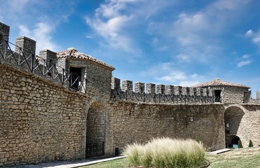 Fototapeta premium The Torre Guaita, also known as La Rocca or simply the First Tower, is the largest and oldest of the three towers that dominate the City of San Marino
