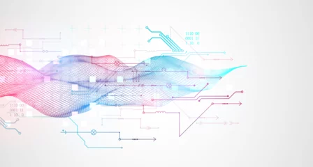Gardinen Wireframe Big Data concept. Abstract digital futuristic vector illustration on technology background. Data mining and management concept. Hand drawn art. © Alex