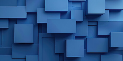 Blue Geometric 3D render style Pattern. Simple illustration of textured background, abstract polygonal shapes. Presentation backdrop.