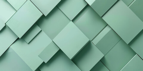 Green Geometric 3D render style Pattern. Simple illustration of textured background, abstract polygonal shapes. Presentation backdrop.