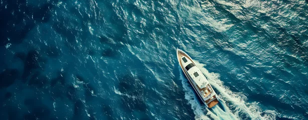Fototapeten A Luxury super yacht sailing in the sea or ocean. © yaxir